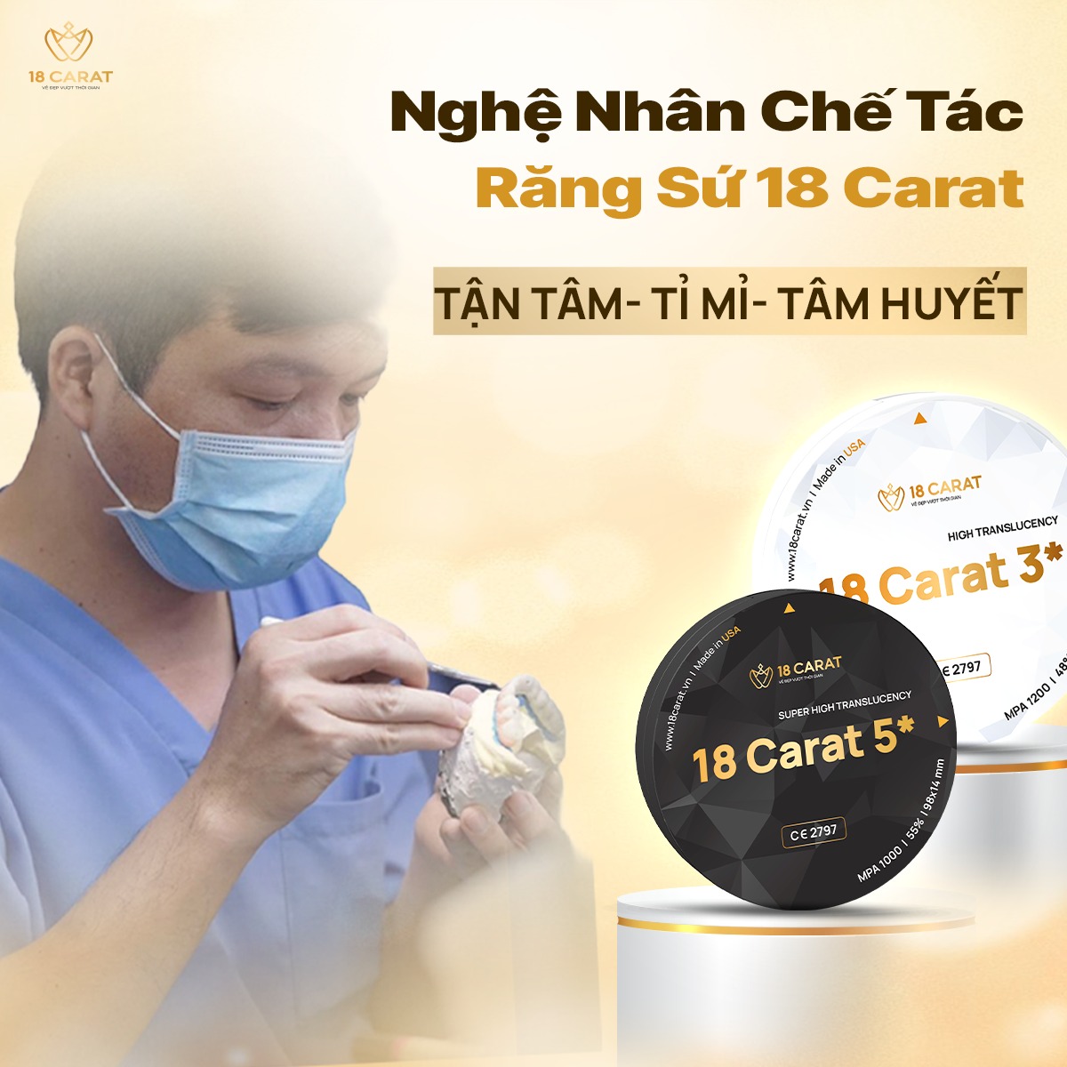 Tinh Hoa Nghệ Thuật Thủ Công và Công Nghệ Hiện Đại Của Nghệ Nhân Chế Tác Răng Sứ 18 Carat